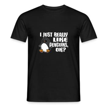 I Just Really Like Penguins Ok Pinguin Geschenk - Männer T-Shirt - Schwarz - Vorne - AI Model Male 178 light (178cm)