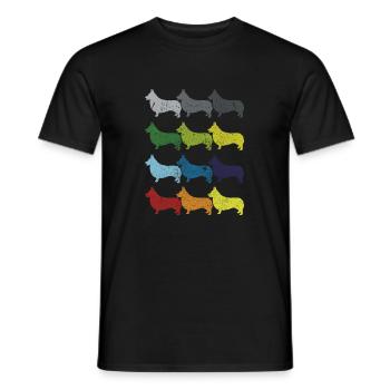 Neon Pop Art Retro Corgi Hund Geschenk - Männer T-Shirt - Schwarz - Vorne - AI Model Male 178 light (178cm)