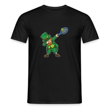 Dabbing Leprechaun Idée cadeau de tennis - T-shirt homme - noir - Devant - AI Model Male 178 light (178cm)