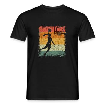Vintage Dunk basket fille cadeau - T-shirt homme - noir - Devant - AI Model Male 178 light (178cm)