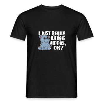 I Just Really Like Hippo Ok Nilpferd Geschenkidee - Männer T-Shirt - Schwarz - Vorne - AI Model Male 178 light (178cm)