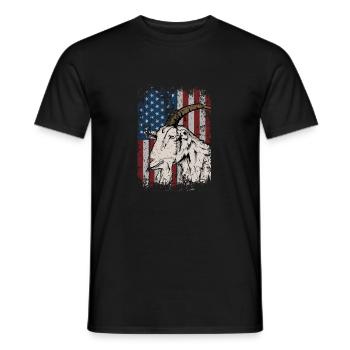 Patriotic America Flag Goat Farmer Gift Idea - Men's T-Shirt - black - Front - AI Model Male 178 light (178cm)