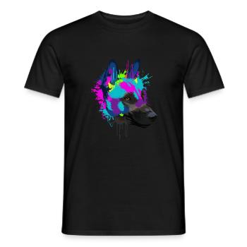 Splash Art Malinois Dog Lover Gift Idea - Men's T-Shirt - black - Front - AI Model Male 178 light (178cm)