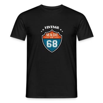 Vintage Made In 68 1968 Birthday Gift - Men's T-Shirt - black - Front - AI Model Male 178 light (178cm)