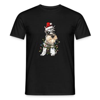 Schnauzer Weihnachten Hunde Geschenk - Männer T-Shirt - Schwarz - Vorne - AI Model Male 178 light (178cm)
