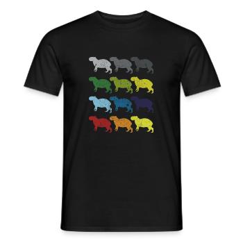 Neon Pop Art Retro Capybara Wildtier Tier Geschenk - Männer T-Shirt - Schwarz - Vorne - AI Model Male 178 light (178cm)