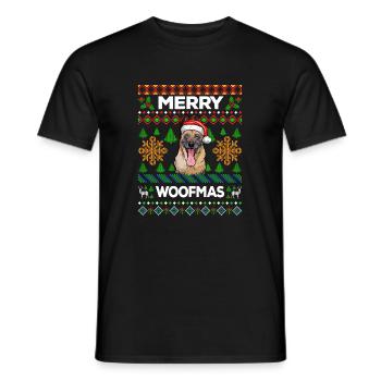 Merry Woofmas Ugly Sweater Malinois - T-shirt homme - noir - Devant - AI Model Male 178 light (178cm)