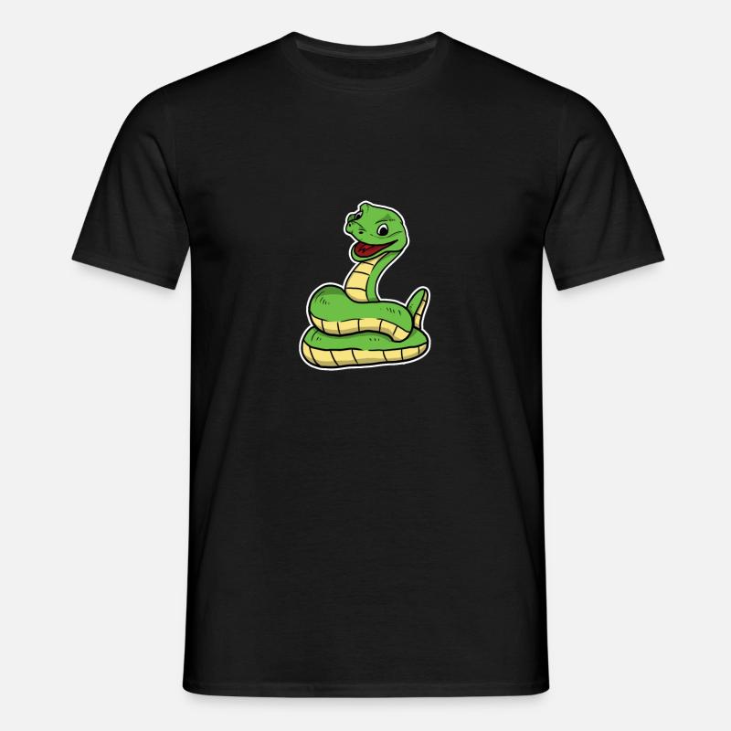 Cute Snake Python - Men's T-Shirt - black