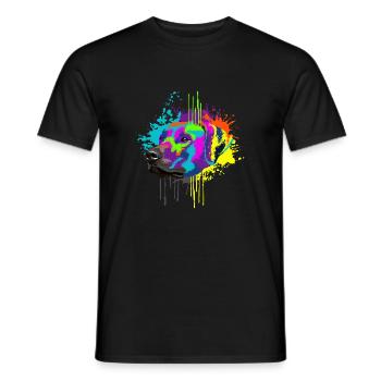 Splash Art Rhodesian Ridgeback Dog Lover Gift Idea - Men's T-Shirt - black - Front - AI Model Male 178 light (178cm)