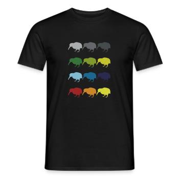 Neon Pop Art Retro Kiwi Laufvogel Geschenkidee - Männer T-Shirt - Schwarz - Vorne - AI Model Male 178 light (178cm)