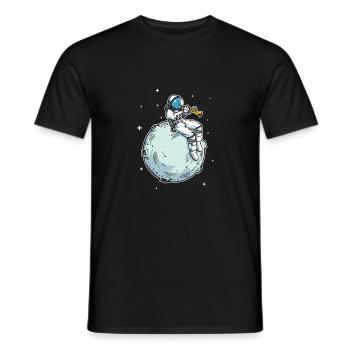 Astronaut Playing Clarinet Music Clarinet Lover - Men's T-Shirt - black - Front - AI Model Male 178 light (178cm)