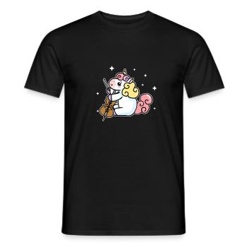 Cute Unicorn Playing Cello Cello Lover Gift - Men's T-Shirt - black - Front - AI Model Male 178 light (178cm)
