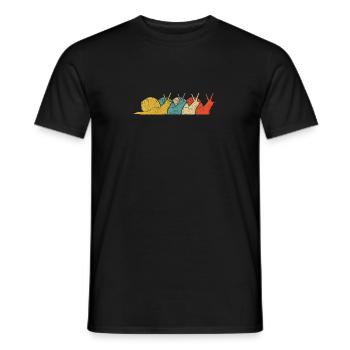 Vintage Retro Pop Art Schnecke - Männer T-Shirt - Schwarz - Vorne - AI Model Male 178 light (178cm)