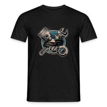 Pin Up Rockabilly Old School Auto LKW Mechaniker - Männer T-Shirt - Schwarz - Vorne - AI Model Male 178 light (178cm)