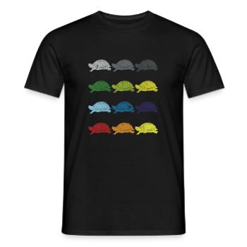 Neon Pop Art Retro Schildkröte Tier Geschenk - Männer T-Shirt - Schwarz - Vorne - AI Model Male 178 light (178cm)