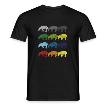 Neon Pop Art Retro Tapir Tier Geschenk - Männer T-Shirt - Schwarz - Vorne - AI Model Male 178 light (178cm)