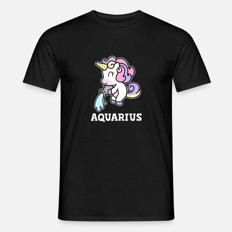 Wassermann Sternzeichen Einhorn Kostüm - Männer T-Shirt - Schwarz