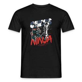 Drôle de joueur d’échecs Pièce d’échecs Chess Ninja - T-shirt homme - noir - Devant - AI Model Male 178 light (178cm)