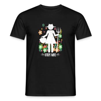 Farm Wife Flowers Farmer's Wife Farmer Farming - Men's T-Shirt - black - Front - AI Model Male 178 light (178cm)