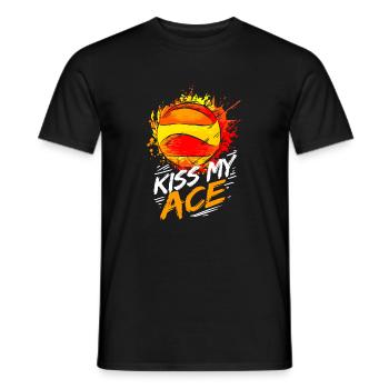 Kiss My Ace Volleyball Player Beach Volleyball - Men's T-Shirt - black - Front - AI Model Male 178 light (178cm)