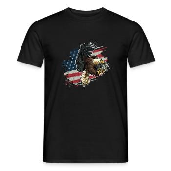 Amerika Patriotismus USA Adler Nationalstolz - Männer T-Shirt - Schwarz - Vorne - AI Model Male 178 light (178cm)