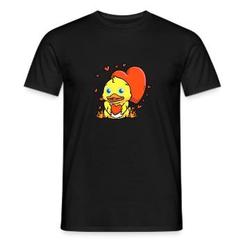 Niedliche Ente Herzen Enten Liebhaber Valentinstag - Männer T-Shirt - Schwarz - Vorne - AI Model Male 178 light (178cm)