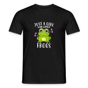Juste une fille qui aime les grenouilles Grenouille Crapaud - T-shirt homme - noir - Devant - AI Model Male 178 light (178cm)