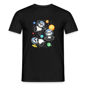 Weltraum Panda Astronaut Universum - Männer T-Shirt - Schwarz - Vorne - AI Model Male 178 light (178cm)