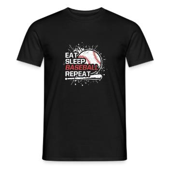 Mangez dormir Baseball Répéter Le lanceur de baseball - T-shirt homme - noir - Devant - AI Model Male 178 light (178cm)