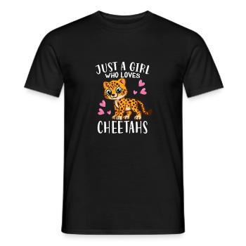 Cute Cheetah Lover Just A Girl Who Loves Cheetahs - Men's T-Shirt - black - Front - AI Model Male 178 light (178cm)