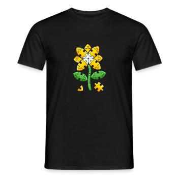 Be Child Sunflower Autisme Puzzle autistique - T-shirt homme - noir - Devant - AI Model Male 178 light (178cm)