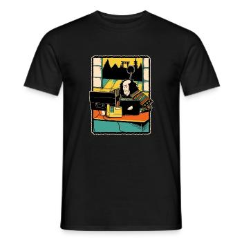 Samurai Computer Nerd Programmer Programming - Men's T-Shirt - black - Front - AI Model Male 178 light (178cm)