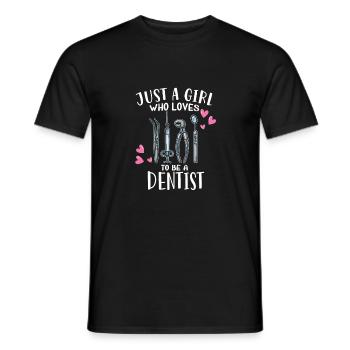 Juste une fille qui aime être dentiste Zahnärztin - T-shirt homme - noir - Devant - AI Model Male 178 light (178cm)