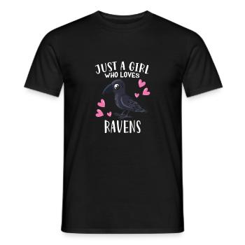 Raven Crow Lovers Juste une fille qui aime les corbeaux - T-shirt homme - noir - Devant - AI Model Male 178 light (178cm)