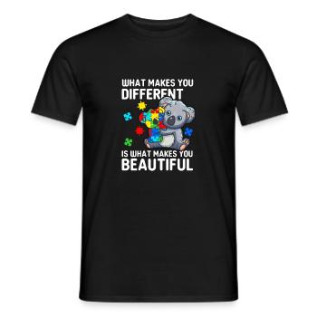 Soyez différent Autisme Mama Koala Autiste - T-shirt homme - noir - Devant - AI Model Male 178 light (178cm)