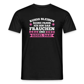 Frauchen Hund Hundehalterin Geschenk - Männer T-Shirt - Schwarz - Vorne - AI Model Male 178 light (178cm)