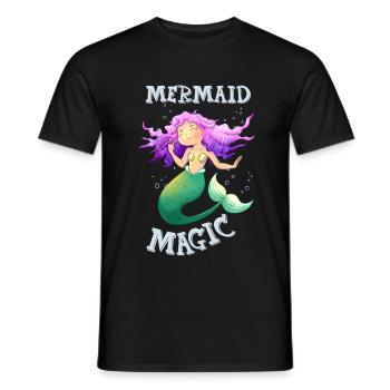 Cute Mermaid girl design - Men's T-Shirt - black - Front - AI Model Male 178 light (178cm)