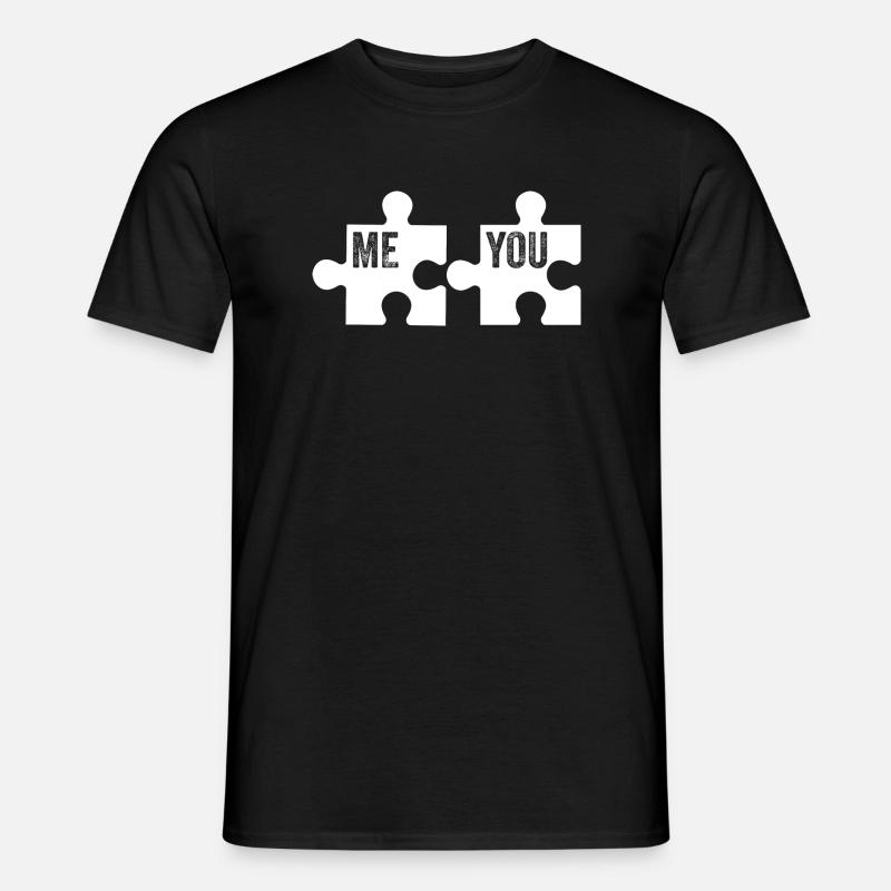 ICH DU | PUZZLE | PAAR - Männer T-Shirt - Schwarz