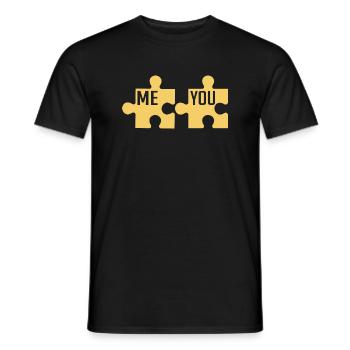 ICH DU | PUZZLE | PAAR - Männer T-Shirt - Schwarz - Vorne - AI Model Male 178 light (178cm)