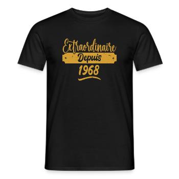 Extraordinaire Depuis 1968 | Cadeau Anniversaire - T-shirt homme - noir - Devant - AI Model Male 178 light (178cm)