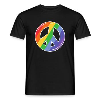 Fierté arc-en-ciel de la paix - T-shirt homme - noir - Devant - AI Model Male 178 light (178cm)