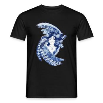 Ange bleu - T-shirt homme - noir - Devant - AI Model Male 178 light (178cm)