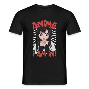 Manga Anime fille je suis en japonais - T-shirt homme - noir - Devant - AI Model Male 178 light (178cm)