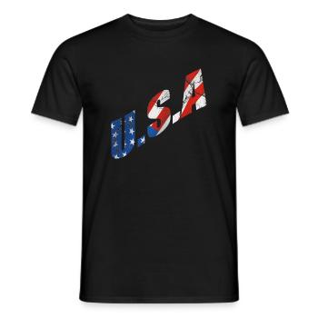 de Forenede Stater - Mænd T-shirt - sort - Foran - AI Model Male 178 light (178cm)
