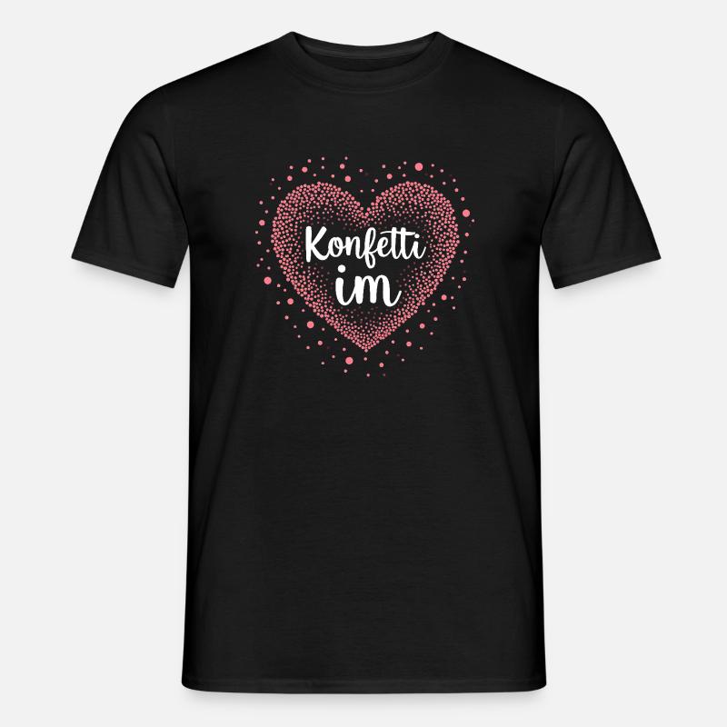 Konfetti im Herzen - Männer T-Shirt - Schwarz