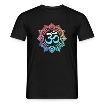 Om Mandala Spiritual Zen Yoga Buddhist - Men's T-Shirt - black - Front - AI Model Male 178 light (178cm)