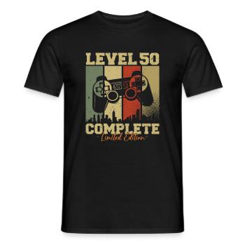 Level 50 Freigeschaltet 50 Geburtstag Geschenk - Männer T-Shirt - Schwarz - Vorne - AI Model Male 178 light (178cm)