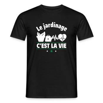 le jardinage c est la vie,jardinier,jardinière - T-shirt homme - noir - Devant - AI Model Male 178 light (178cm)