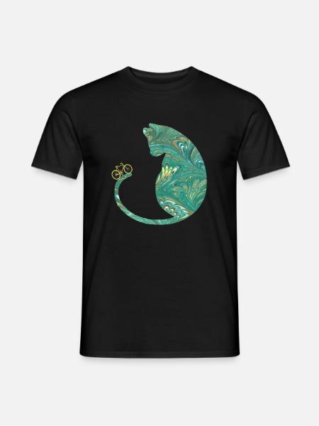 chat et vélo e 71 - T-shirt homme - noir