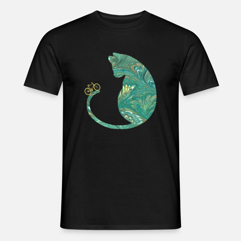 chat et vélo e 71 - T-shirt homme - noir